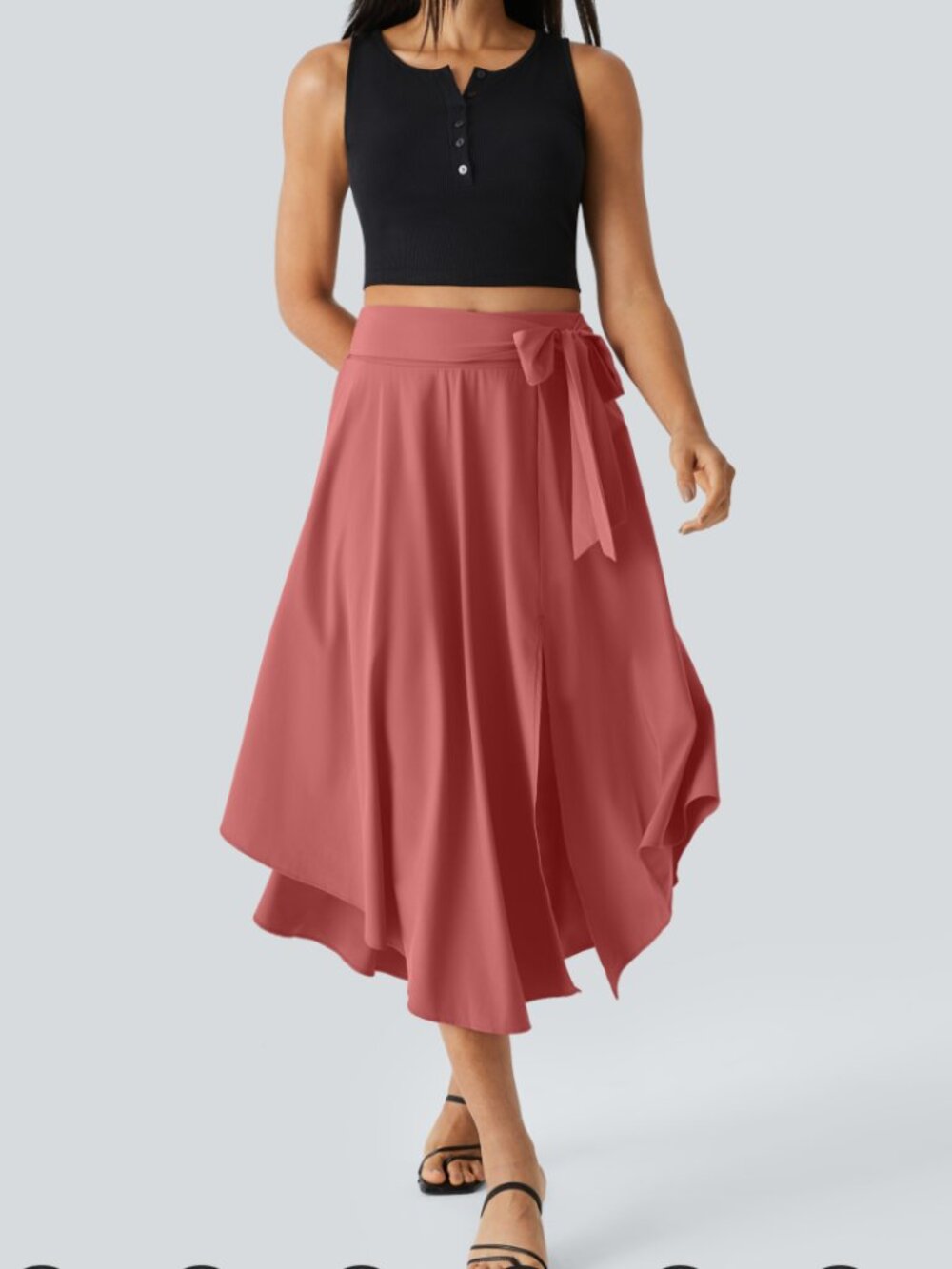 Halara Breezful High-Waisted The Side Split Flowy Midi Skirt - XS